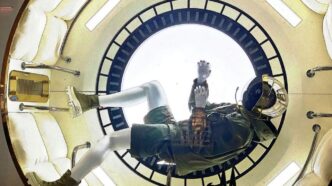 a clock with a person on it