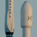 a spacex rocket is flying in the sky