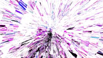 Abstract explosion of bright white and purple light.