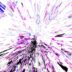 Abstract explosion of bright white and purple light.