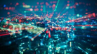 blue red and white lights