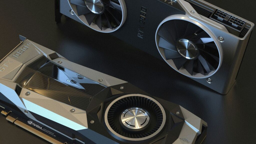 a close up of a graphics card on a table