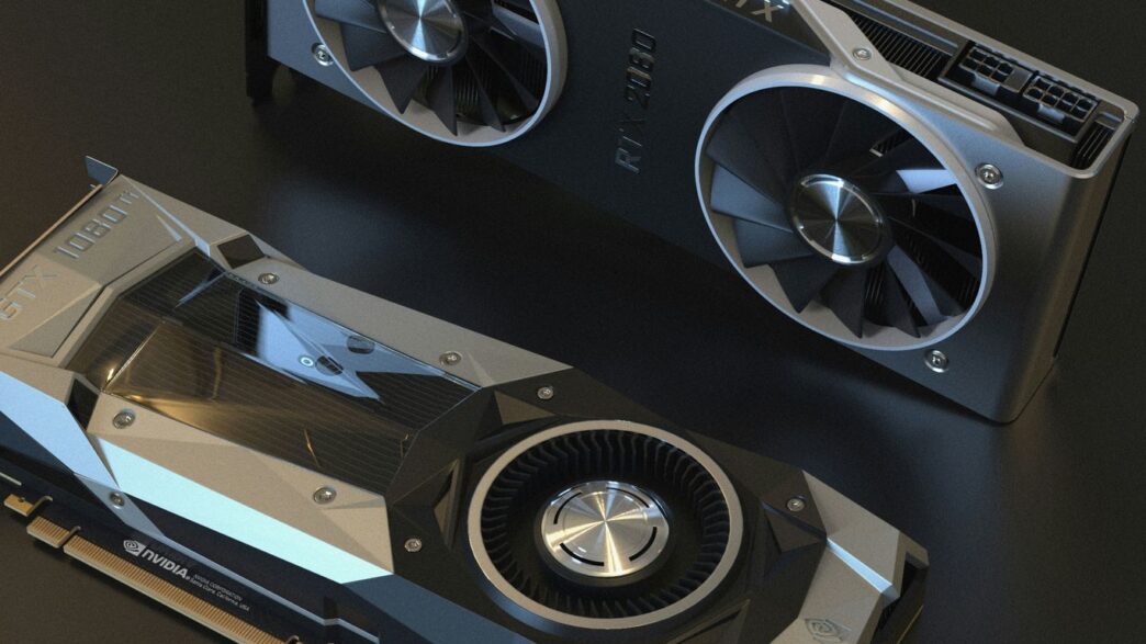 a close up of a graphics card on a table