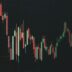 Stock market chart shows a declining trend.