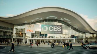 Las vegas convention center with ces branding