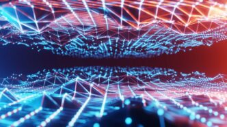 a computer screen with lines and dots on it