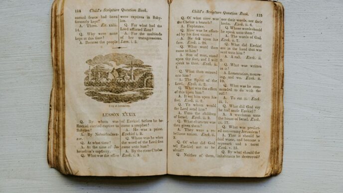 an old book opened to a page of text