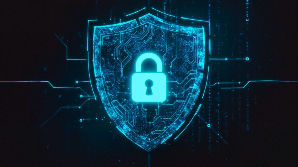 graphic design of a lock inside a shield