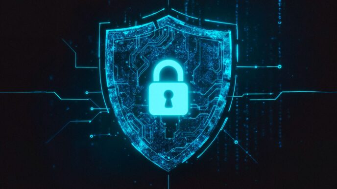 graphic design of a lock inside a shield