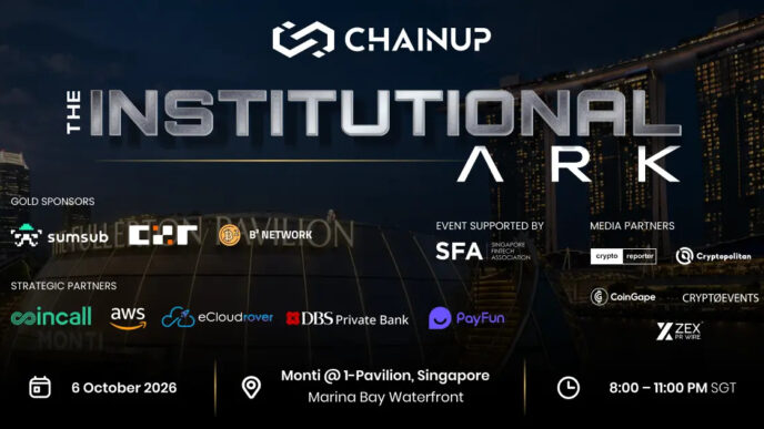 ChainUp Brings The Institutional Ark to TOKEN2049 Singapore, Focusing on Digital Asset Infrastructure and High-Value Deal Flow