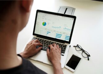 person using a Macbook