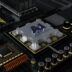 a close up of a computer processor with many components