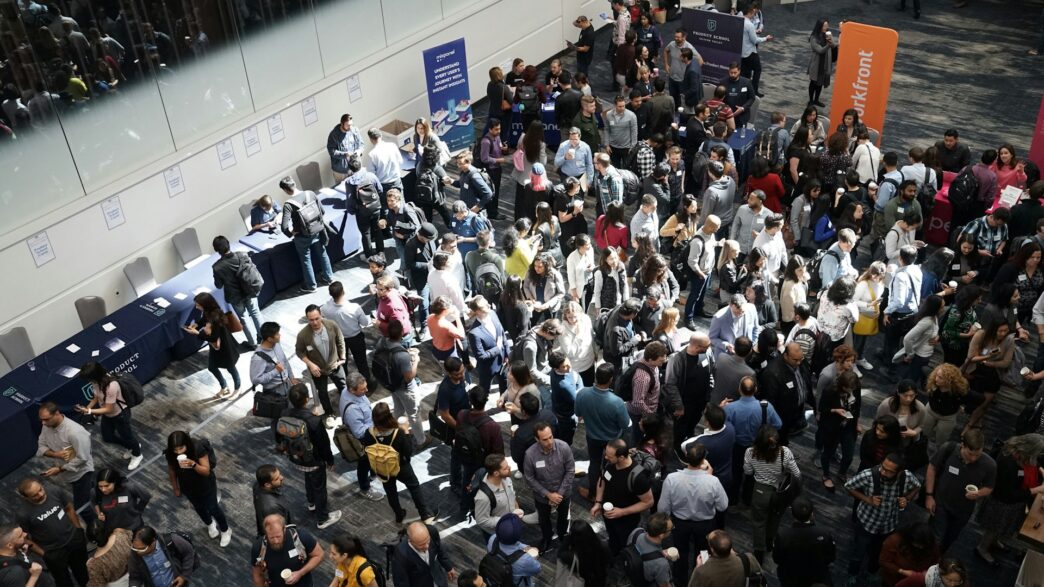 crowd of people in a conference