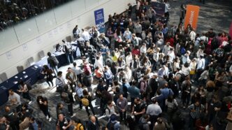 crowd of people in a conference
