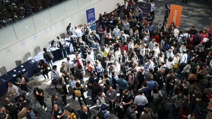 crowd of people in a conference