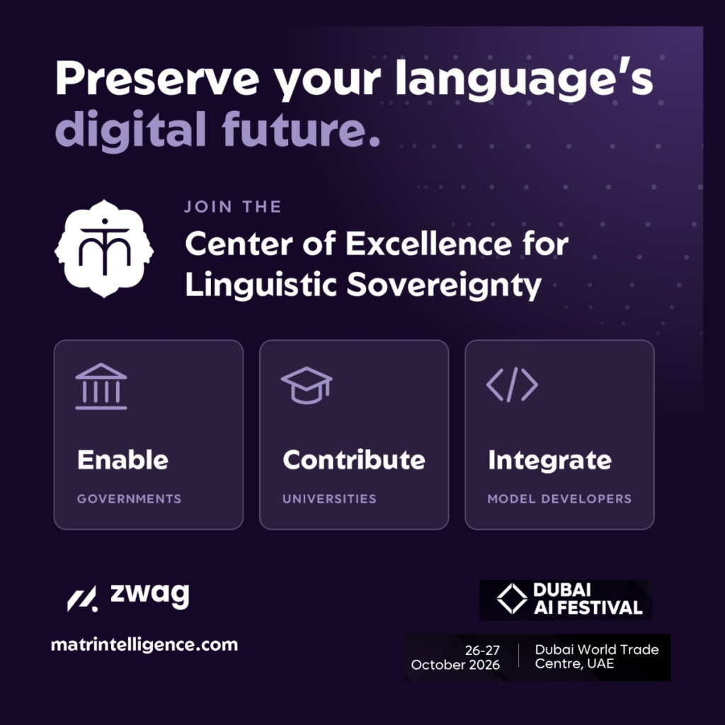 ZWAG AI launches its Center of Excellence for Linguistic Sovereignty at the Dubai AI Festival, advancing AI language accuracy, digital equity and support for more than 2,400 languages.